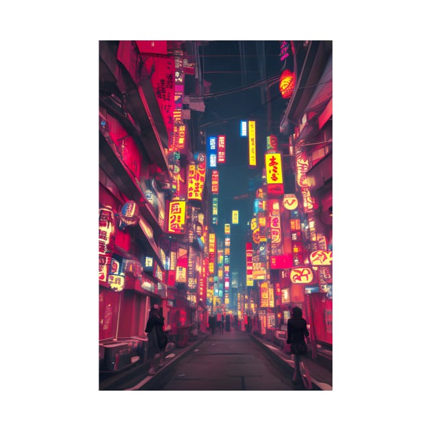 Tokyo Neon Japan Night Street Light Vibes <3 by Trendy-Now