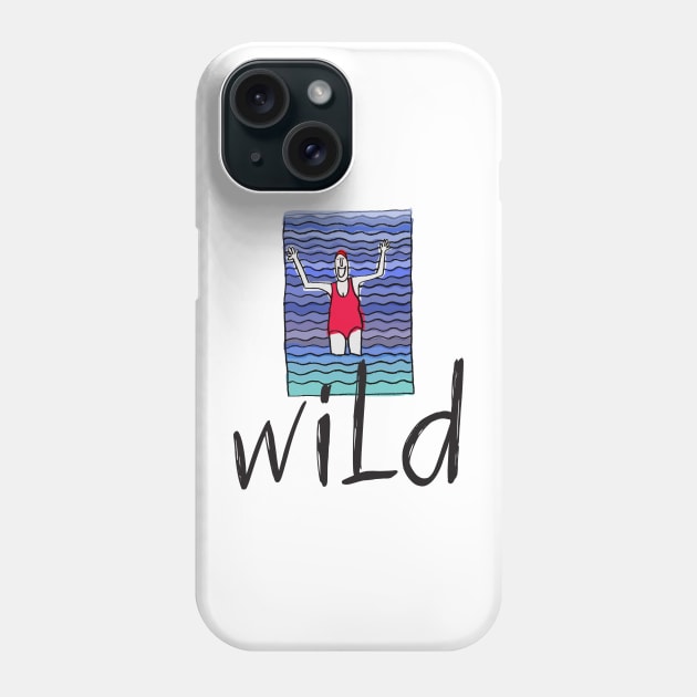 Wild Swimming Water Woman Phone Case by krisevansart