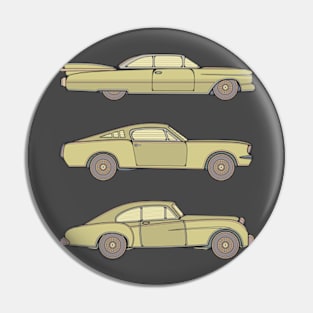 Yellow Classic Cars Pin