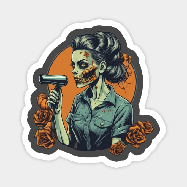 Zombie hairdresser Magnet by Edgi