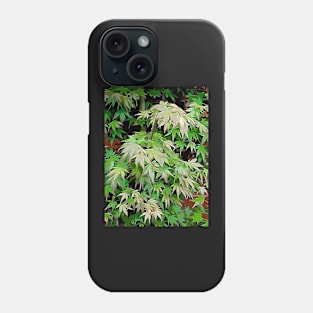 Green leaves with red edge Phone Case