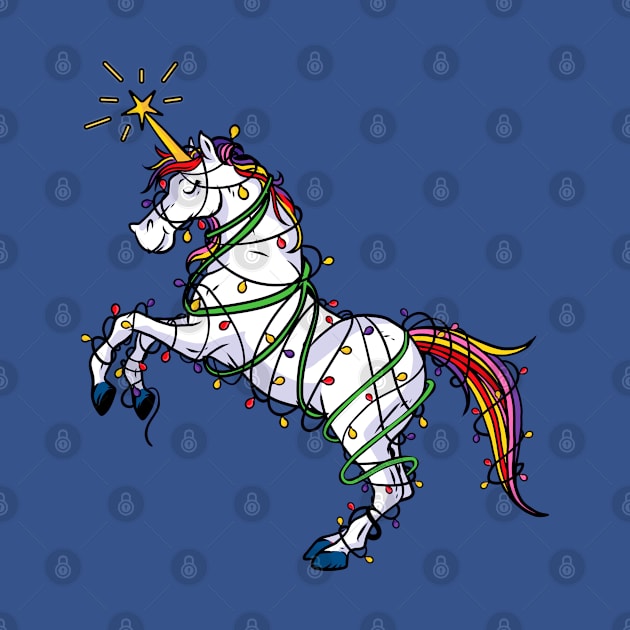 Beautiful Unicorn Wrapped in Lights Christmas Gift by Dibble Dabble Designs