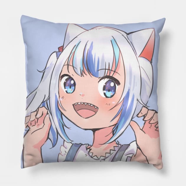 I'm a CAT SHARKK!!! Hololive EN Holo Myth Gawr Gura Pillow by haloclo18