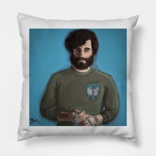 The Rosary Boxer (realistic portrait) Pillow