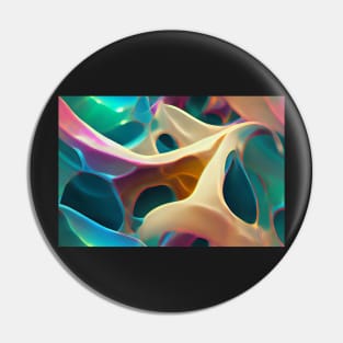 Transparent Voronoi Fractal Glass Waves Pin