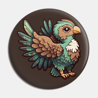 Brown and Green Archaeopteryx Pin