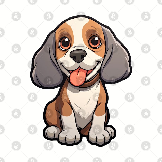 Cartoon Cute Kawaii Beagle by SimplyIdeas