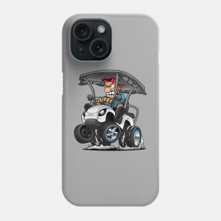 Funny Golf Cart Hotrod Golf Car Popping a Wheelie Cartoon Phone Case