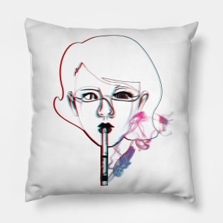 Manic Cyborg Dream Girl Pillow