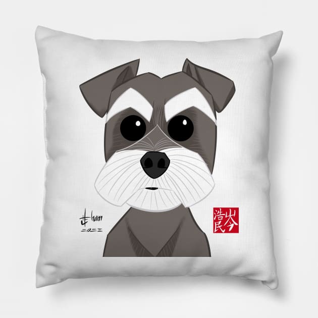 Schnauzer Pillow by howardshum