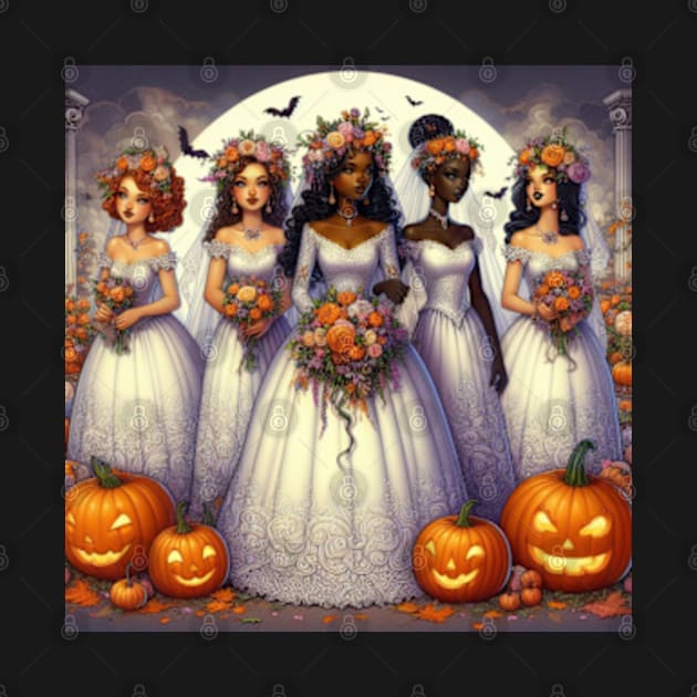 Halloween Bride and Bridesmaids by EverBride