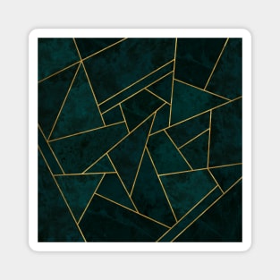 Cracked Teal and Gold - Luxury Mosaic Pattern Magnet