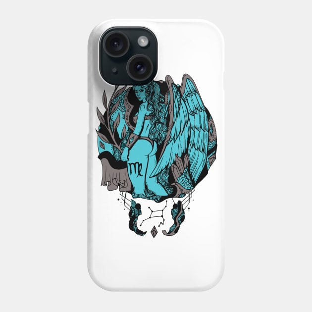 Blue Grey Virgo Beauty Phone Case by kenallouis