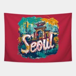 Seoul Retro South Korea t-shirt Tapestry