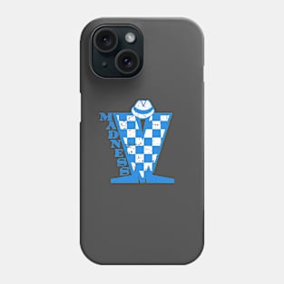 Madness Vintage Checkerboard Blue & White Phone Case