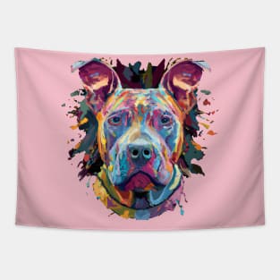 Pit Bull Terrier Puppy Painting Design Tapestry