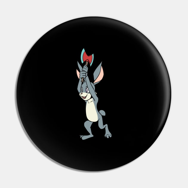 Axe throwing bunny - axe throwing Pin by Modern Medieval Design