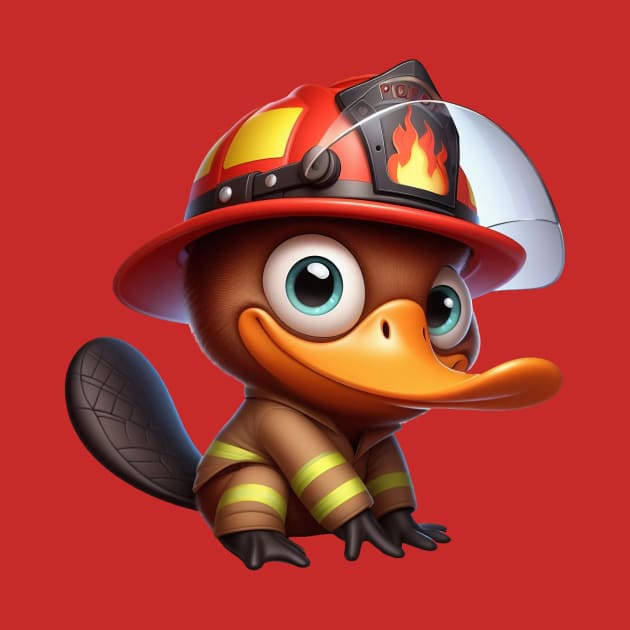 Cute Platypus Firefighter by Dmytro