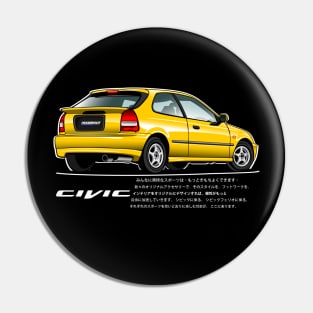 CIVIC 6th gen HATCHBACK EK FERIO EK4 EK9 JDM BLACK Pin