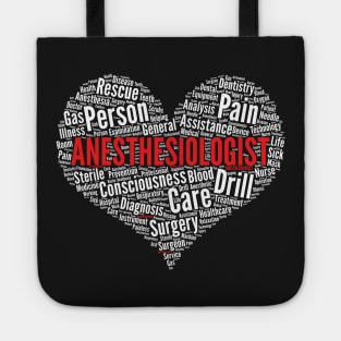 Anesthesiologist Heart Shape Word Cloud Anesthesia Doctor design Tote