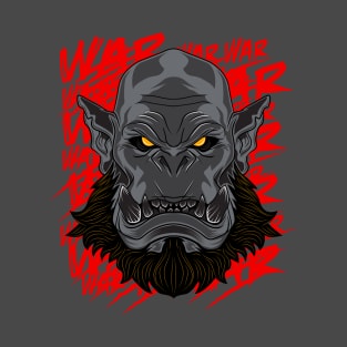 War Craft Gray Orc Head with Background T-Shirt