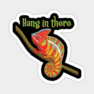 Hang in there - colourful chameleon Magnet