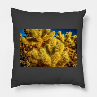 Jumping Cholla Cactus at Joshua Tree National Park Pillow