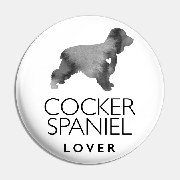 Cocker Spaniel Dog Lover Gift - Ink Effect Silhouette Pin by Elsie Bee Designs