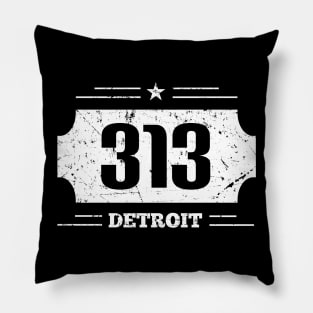 Detroit 313 Area Code Pillow