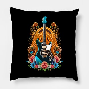 Electric guitar vibrant 33 Pillow