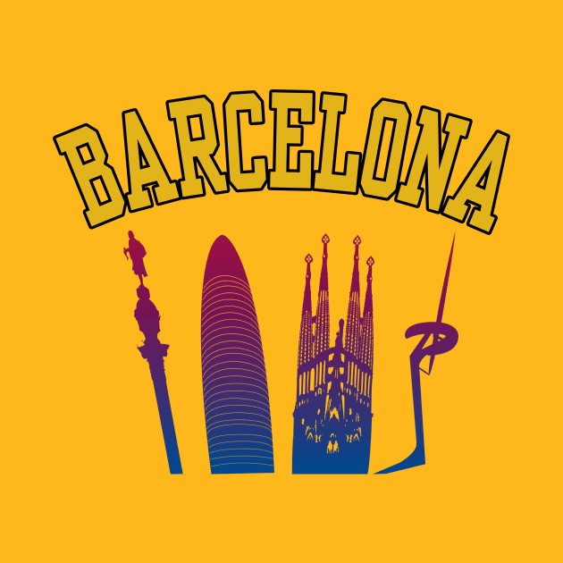 BARCELONA Skyline (FC Colors) by sundressed