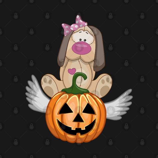 Female Dog on Flying Pumpkin by MonkeyBusiness