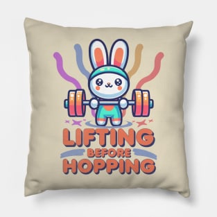 Powerlifting Funny Bunny Weightlifting Pillow