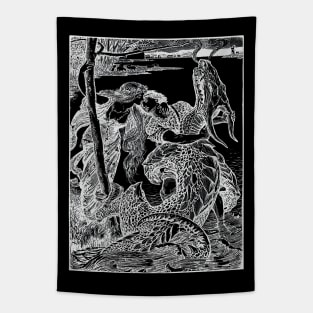 Pre-raphaelite kiss and dragon Tapestry