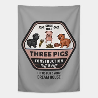 Three Pigs Construction Co. Logo Tapestry