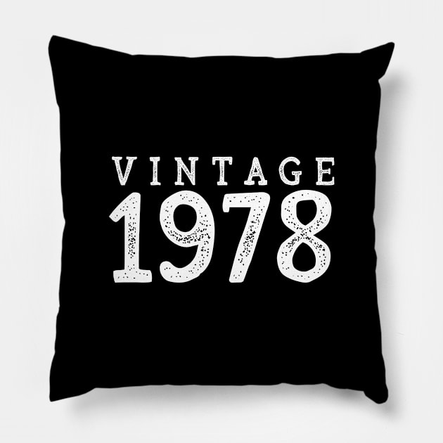 40th Birthday Gift Vintage 1978 Year T-Shirt Pillow by RedYolk