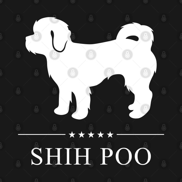 Shih Poo Dog White Silhouette by millersye
