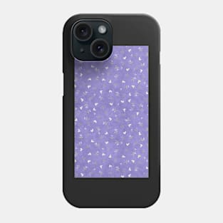 purple flower hearts minimalist print Phone Case