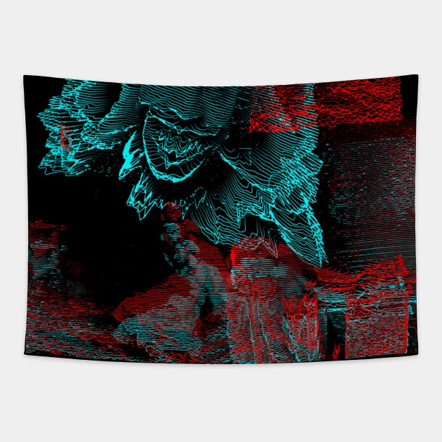 Digital Glitch Art Cursed Internet Image Design #6 Tapestry by MrBenny