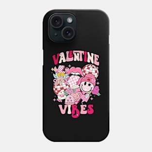 Groovy Checkered Valentine Vibes Valentines Day Girls Womens Phone Case