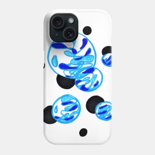 Blue Abstract Bubbles Phone Case