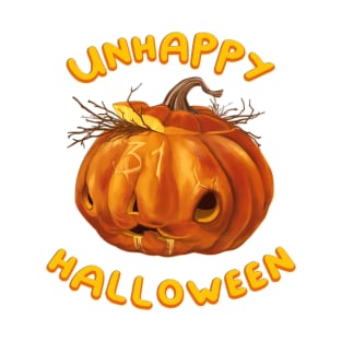 Unhappy Halloween Dead Pumpkin T-Shirt