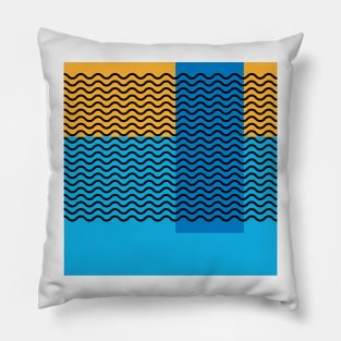 Geometric Shapes and Waves Mosaic Abstract Pillow