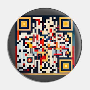 RickRoll QR Code Abstract Constructivist Painting Pin