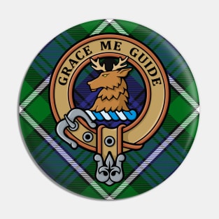 Clan Forbes Crest over Tartan Pin