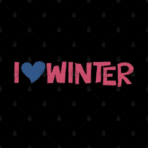 I Heart Winter Illustrated Text with a heart by Angel Dawn Design