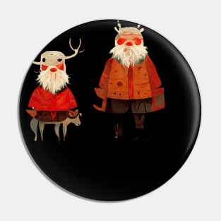 Santa & Reindeer Pin