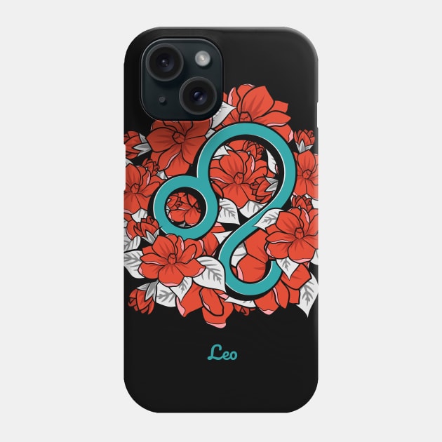 Floral Zodiac Sign Leo Gift Women Men Phone Case by teeleoshirts