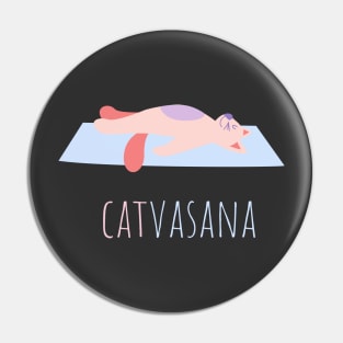 Savasana - Yoga Cat Catvasana Funny Relax Pin