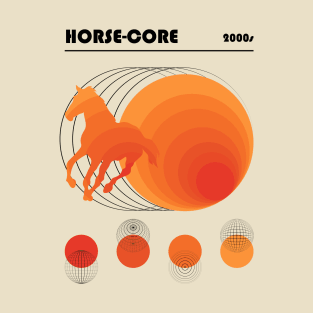 Bauhaus Horse Core Orange Vaporwave T-Shirt